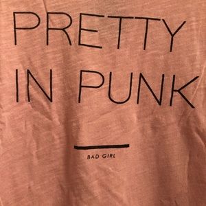 Distressed petal pink tank top w graphic